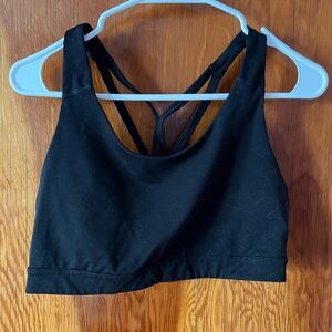 Black Strappy Sports Bra